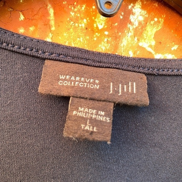 J.Jill Womens Large Tall Blue Cardigan Split Black Minimalist Lagen Look Capsule - Picture 5 of 9